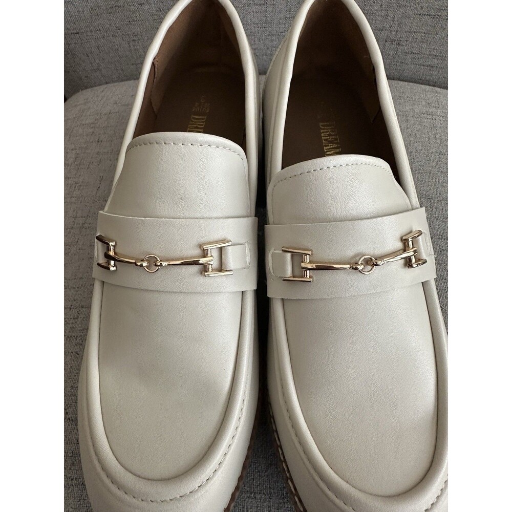 Dream Pairs Women's Size 8 Chunky Slip-On Platform Chunky Penny Loafers Cream
